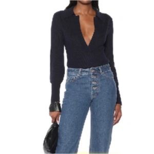 Nanushka Dane bodysuit in navy blue